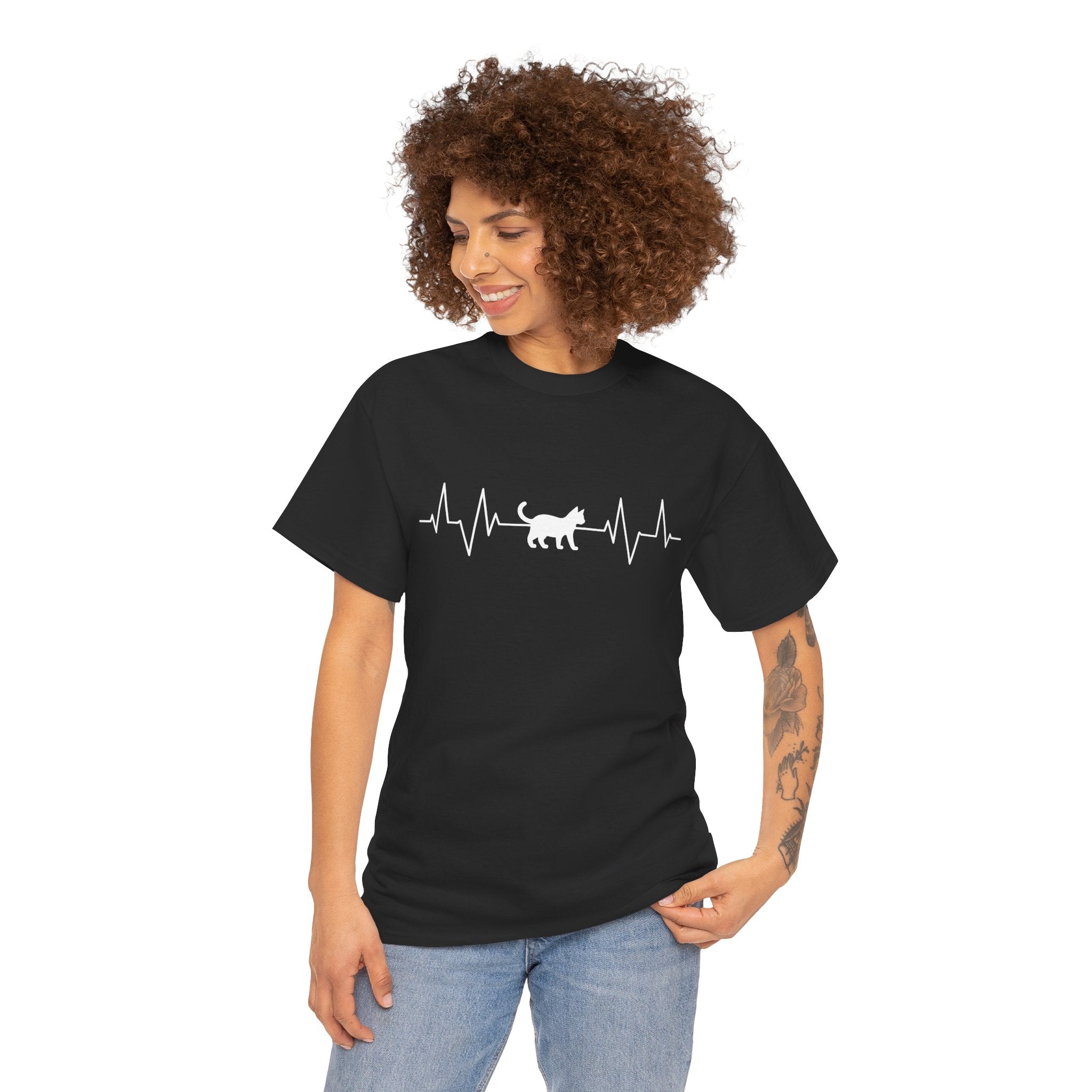 White Cat Heartbeat Tee