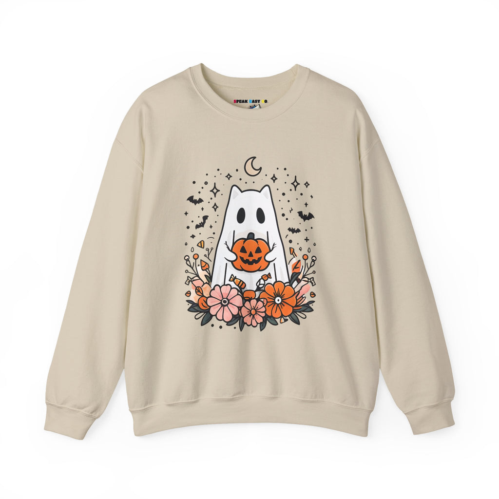 Cute Ghost Pumpkin Crewneck Sweatshirt