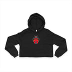 Edgy Bunny Heart Cropped Hoodie