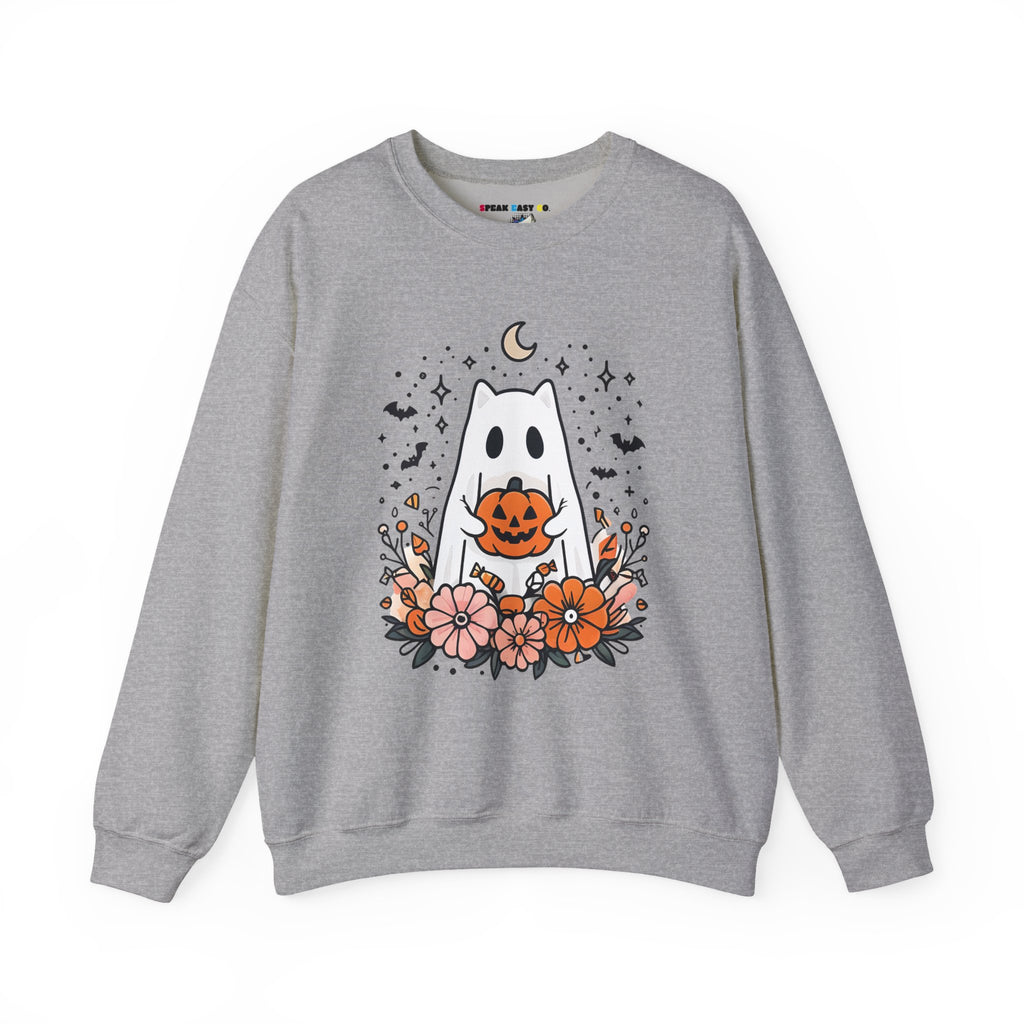 Cute Ghost Pumpkin Crewneck Sweatshirt