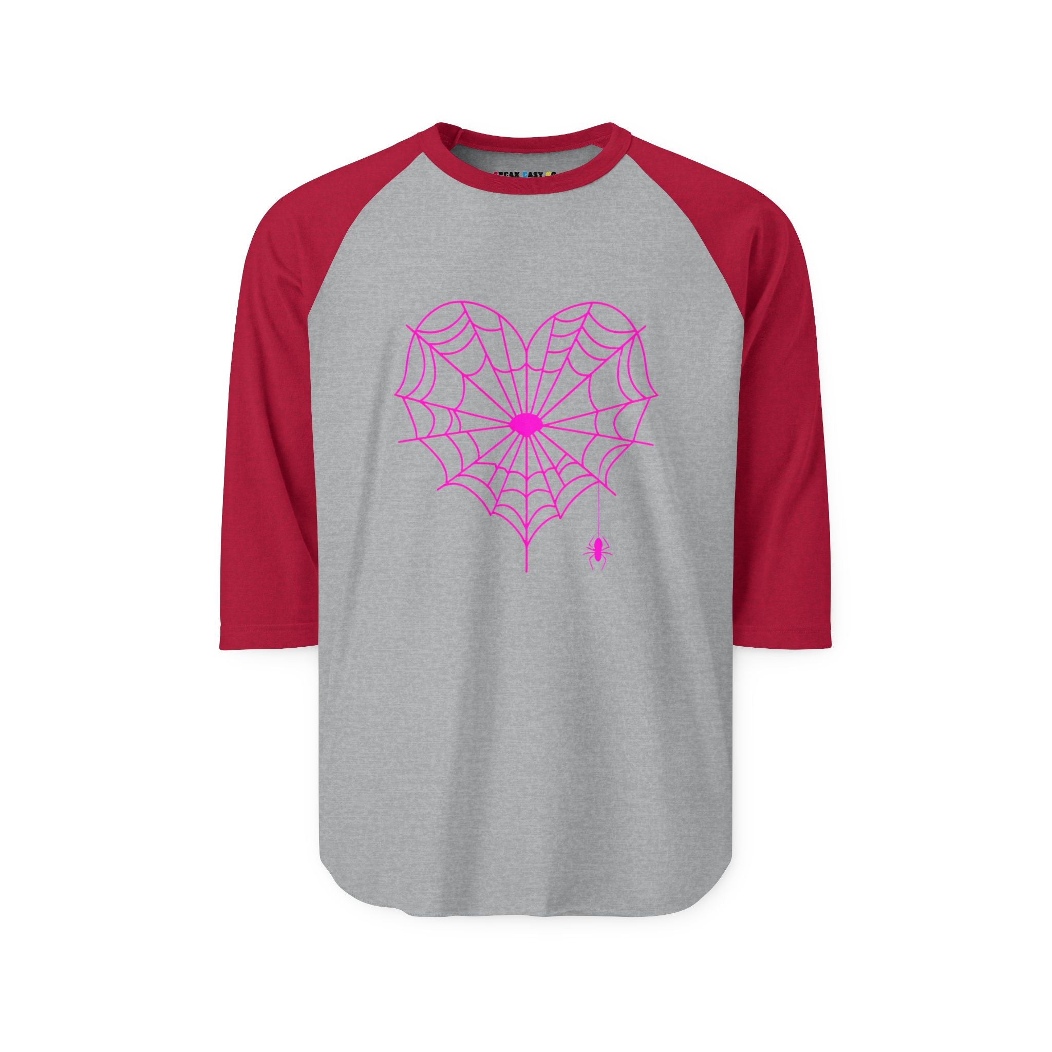 Spiderweb Heart 3/4th Sleeve Raglan Shirt