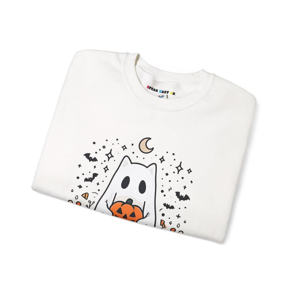 Cute Ghost Pumpkin Crewneck Sweatshirt