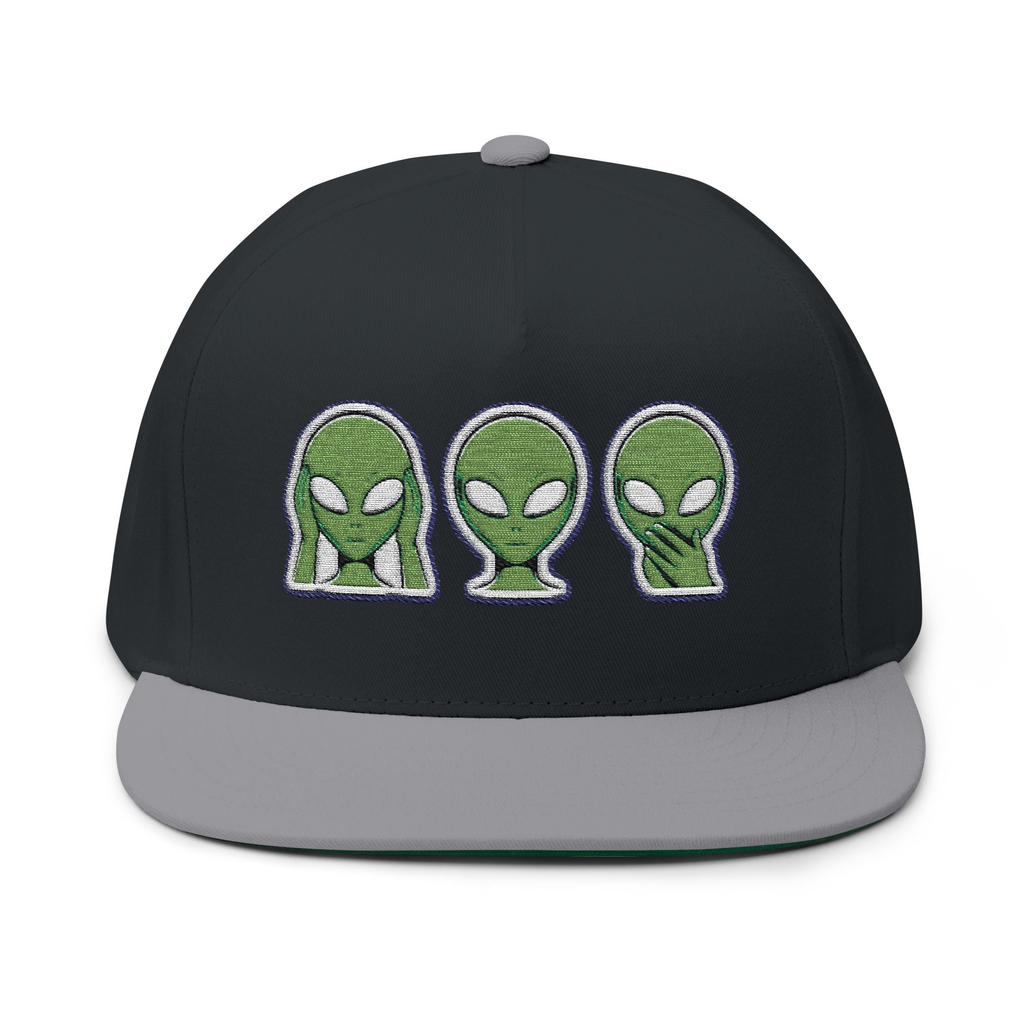 Alien Embroidered Flat Bill Cap