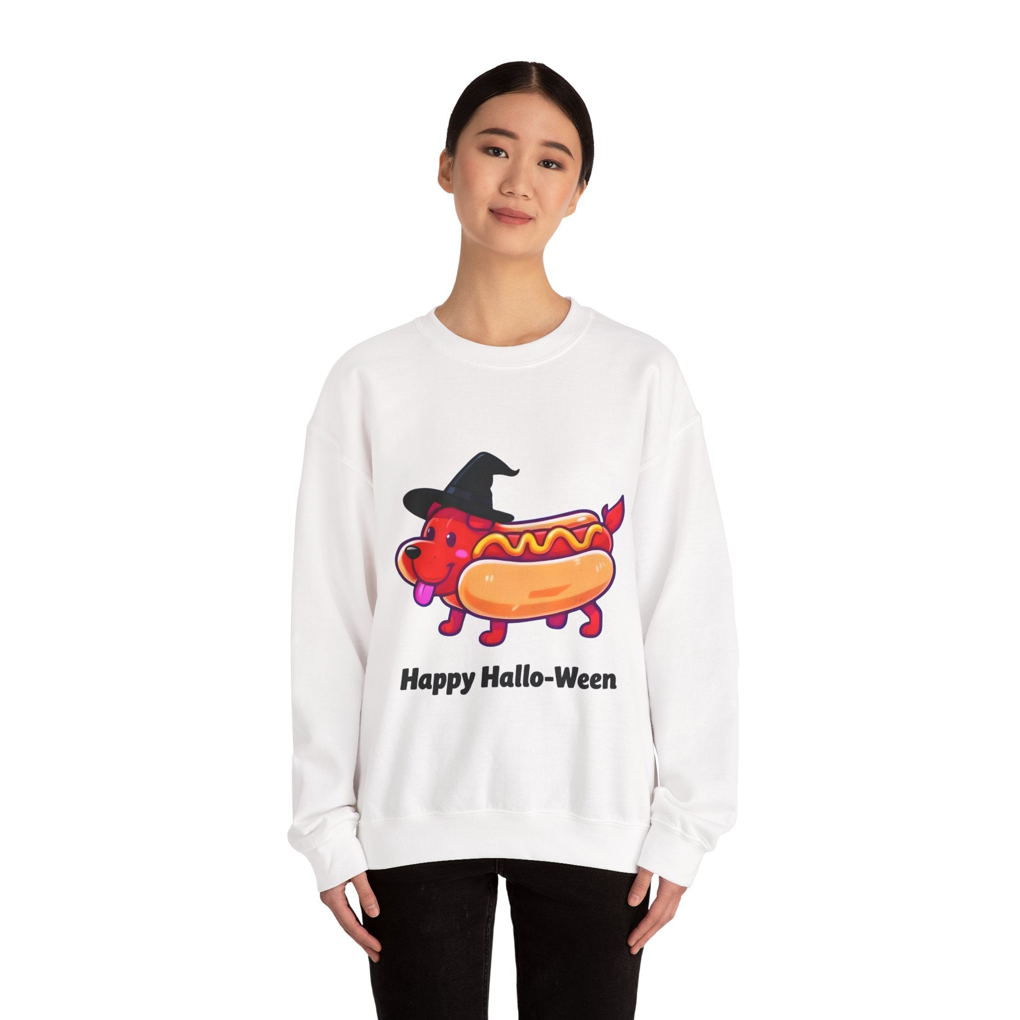 "Happy Hallo-Ween" Hotdog Costume Crewneck Sweatshirt