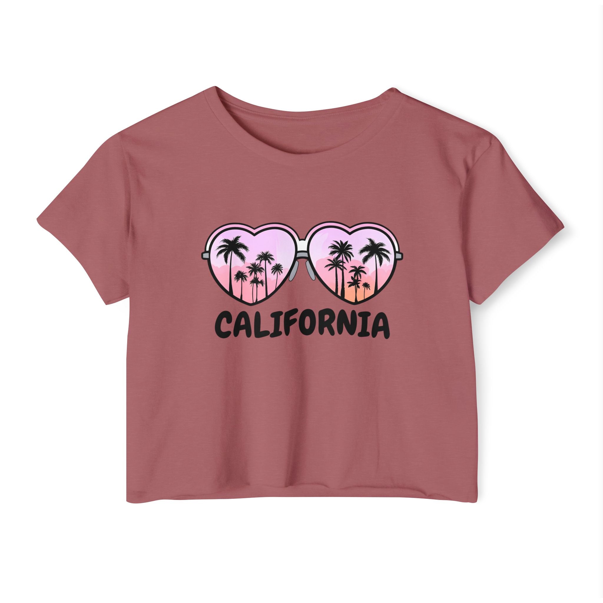 California Glasses Cropped Tee