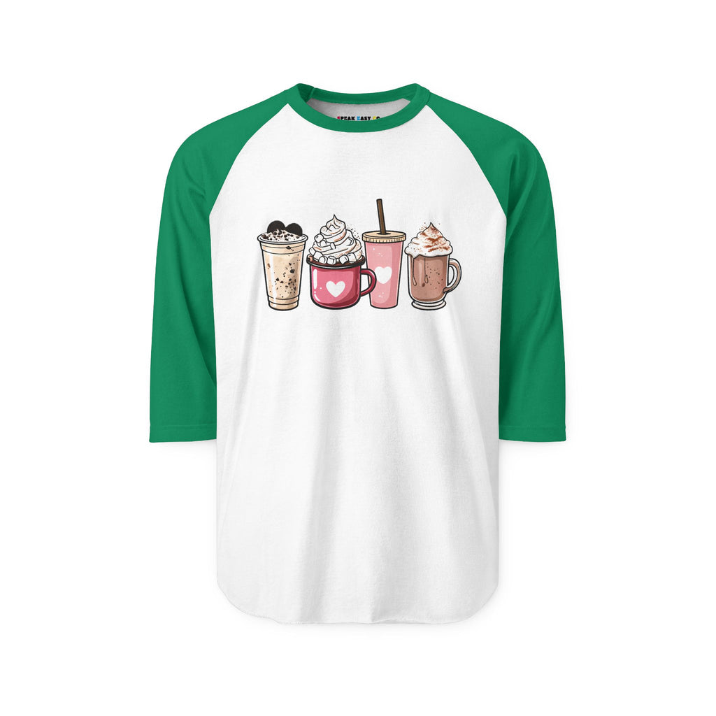 Coffee Lovers 3/4th Sleeve Raglan Shirt
