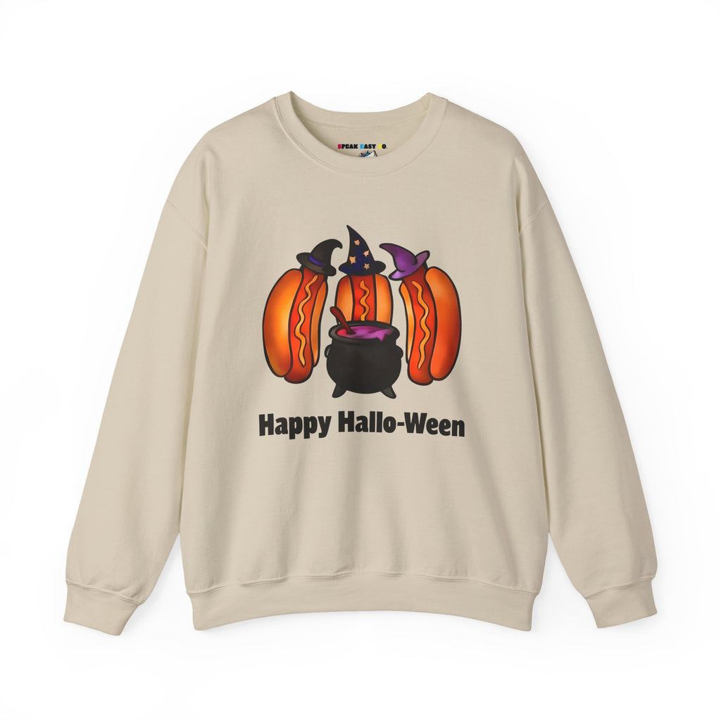 "Happy Hallo-Ween" Hotdog Witches Crewneck Sweatshirt