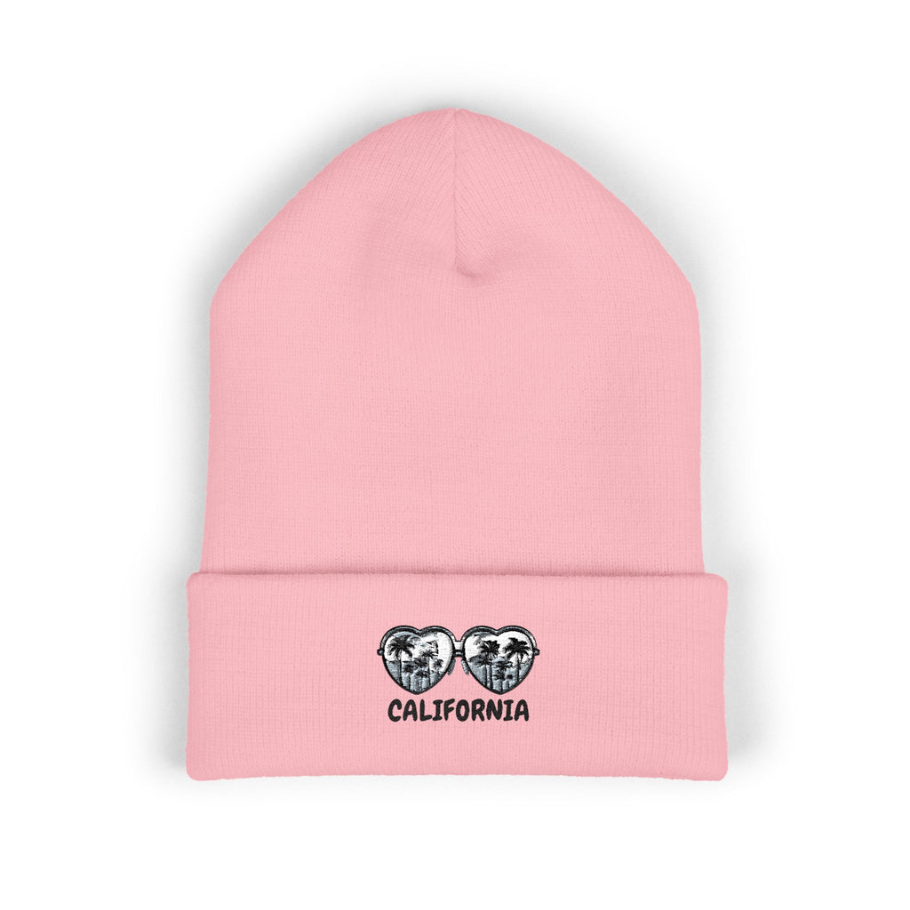 California Glasses Embroidered Cuffed Beanie