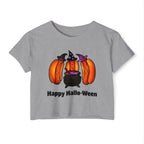 "Happy Hallo-Ween" Hotdog Witches Cropped Tee