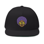 Afro Embroidered Flat Bill Cap