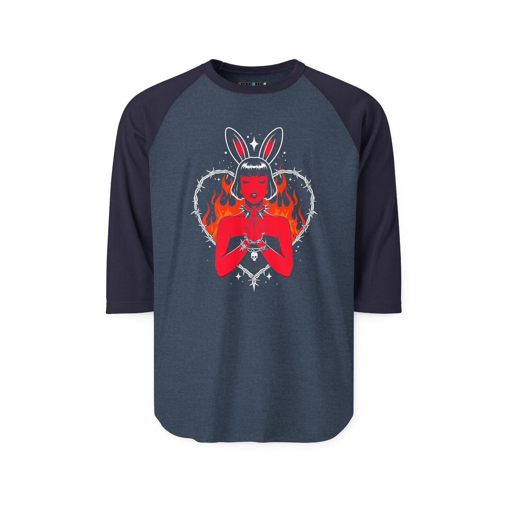 Edgy Bunny Heart 3/4th Sleeve Raglan Shirt