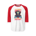 "Happy Deathday" Clown 3/4th Sleeve Raglan Shirt