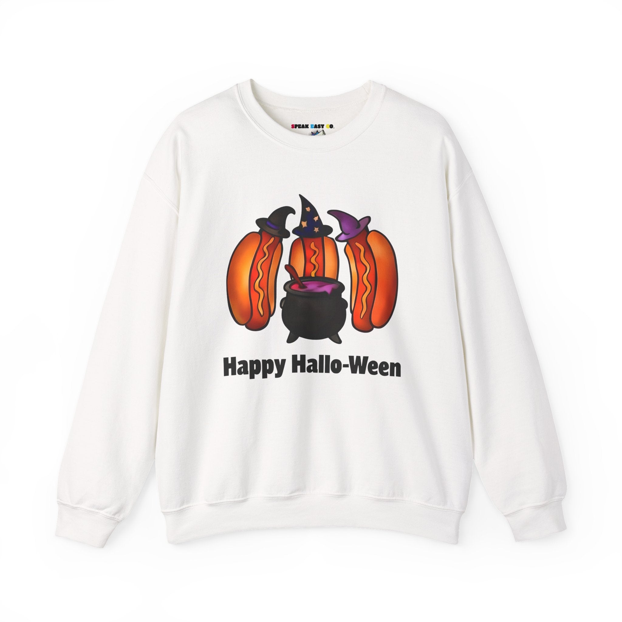"Happy Hallo-Ween" Hotdog Witches Crewneck Sweatshirt