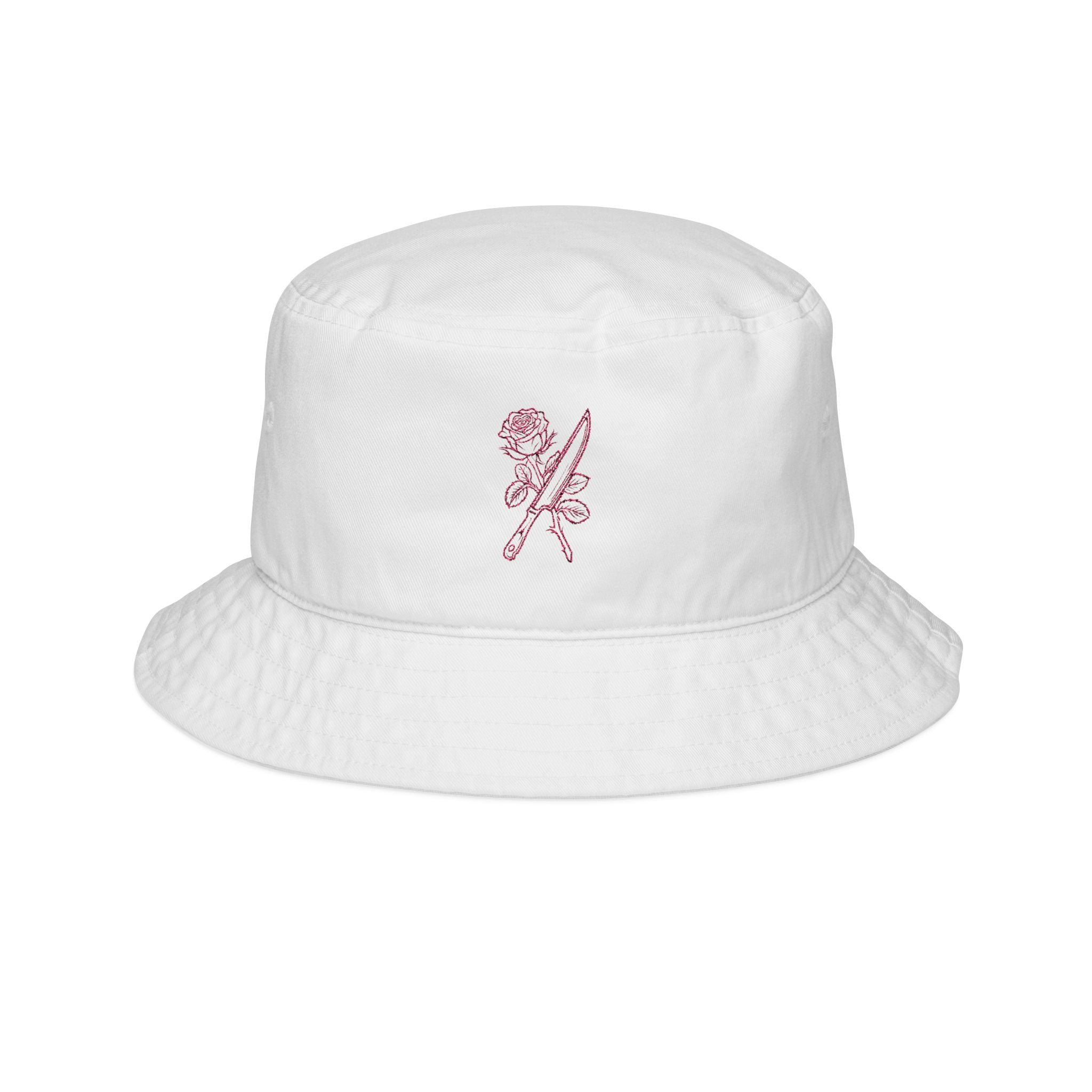 Rose & Knife Embroidered Bucket Hat