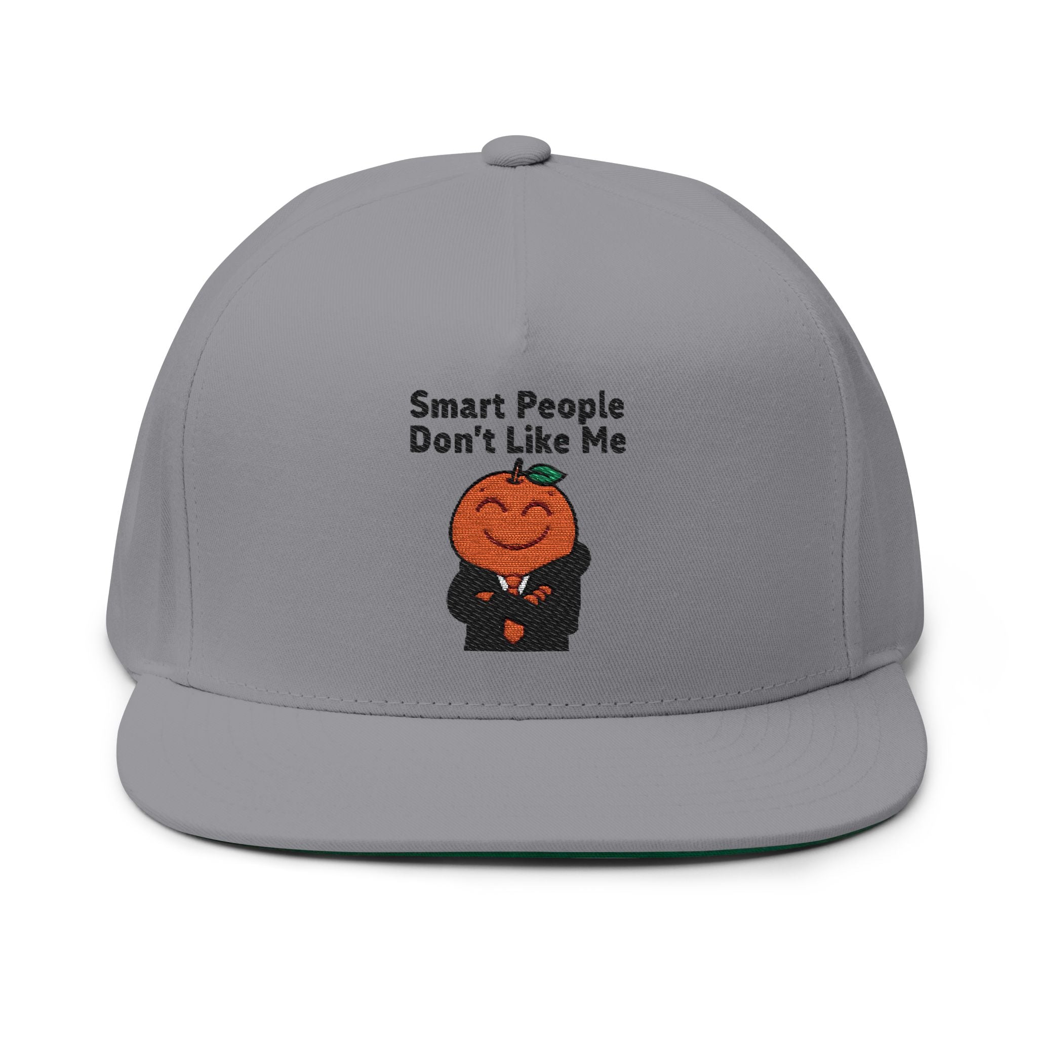 "Smart People Don’t Like Me" Embroidered Flat Bill Cap