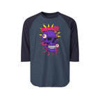 Damaged Graphic Raglan Three-Quarter Sleeve Tee