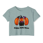 "Happy Hallo-Ween" Hotdog Witches Cropped Tee