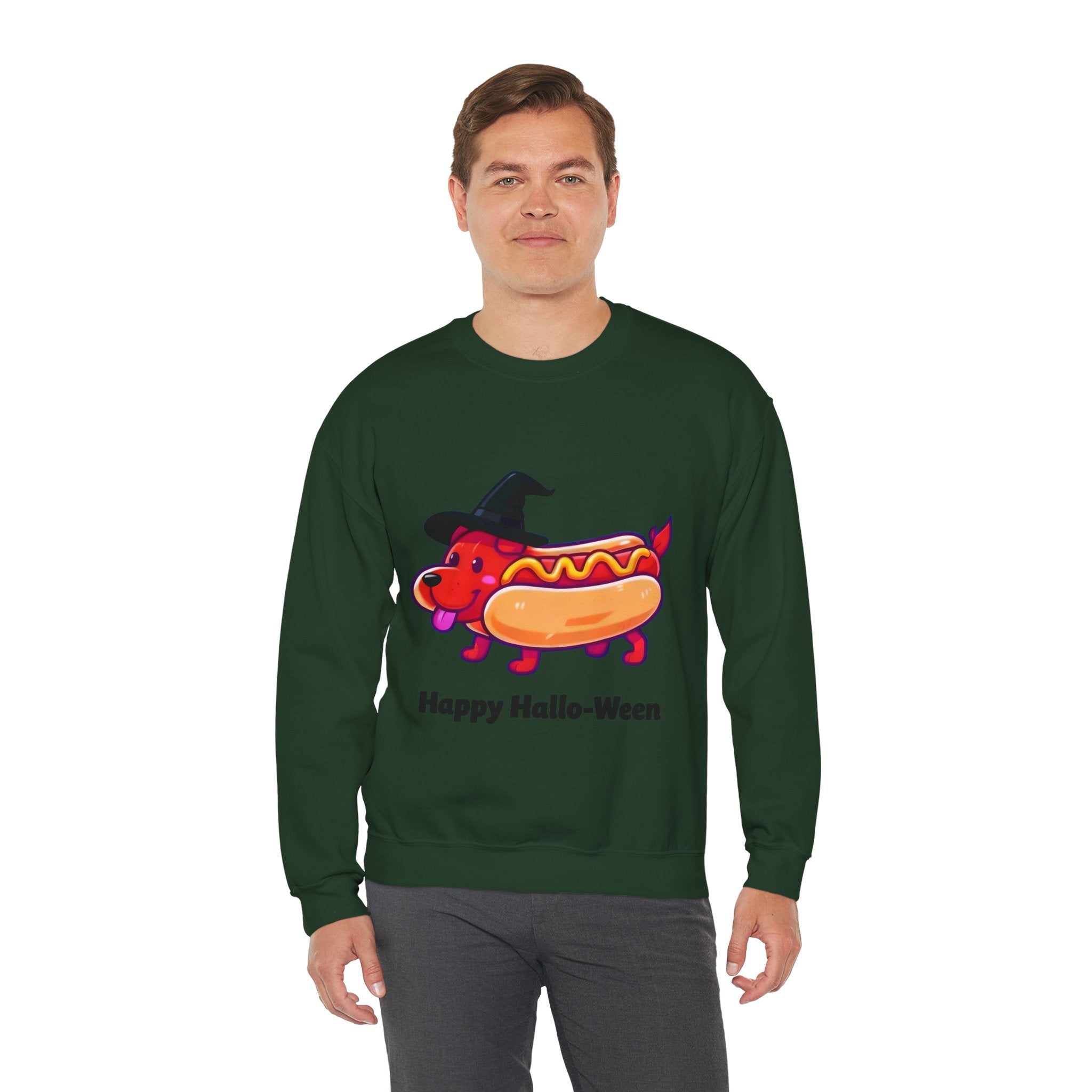 "Happy Hallo-Ween" Hotdog Costume Crewneck Sweatshirt