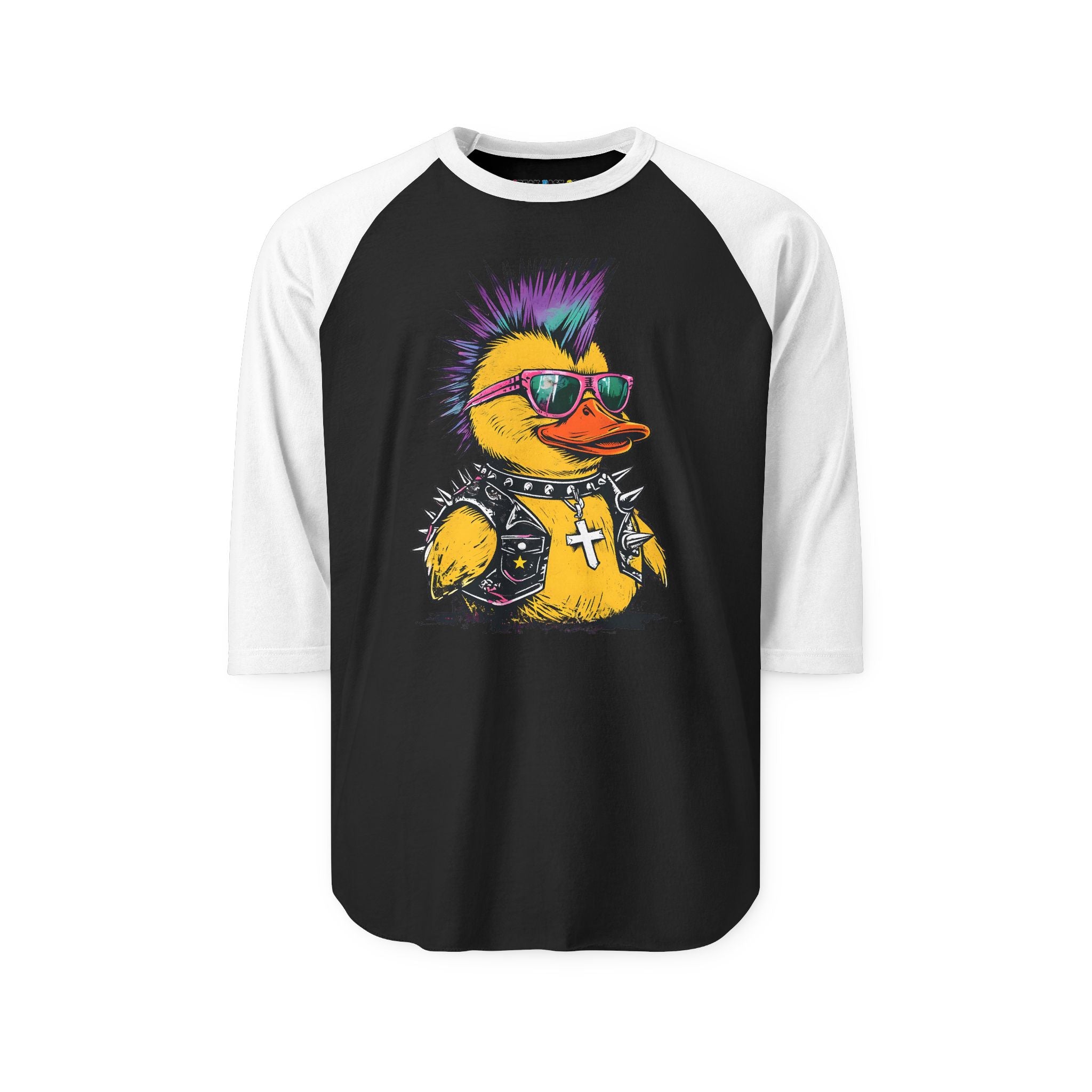 Punk Duck Raglan Three-Quarter Sleeve Tee