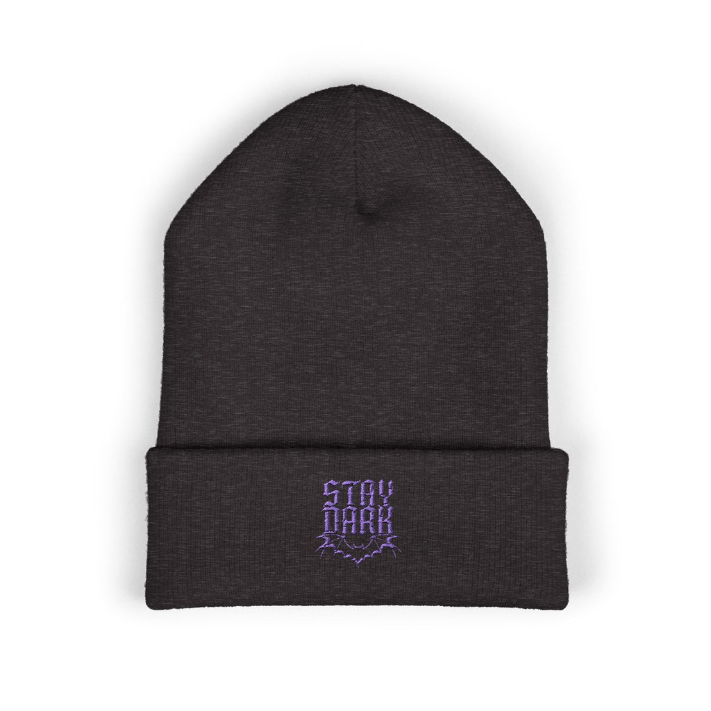 "Stay Dark" Embroidered Cuffed Beanie