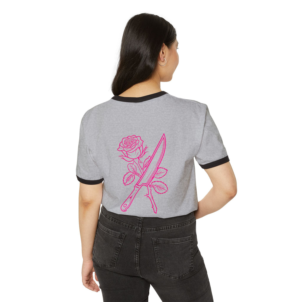 Rose & Knife Ringer Tee