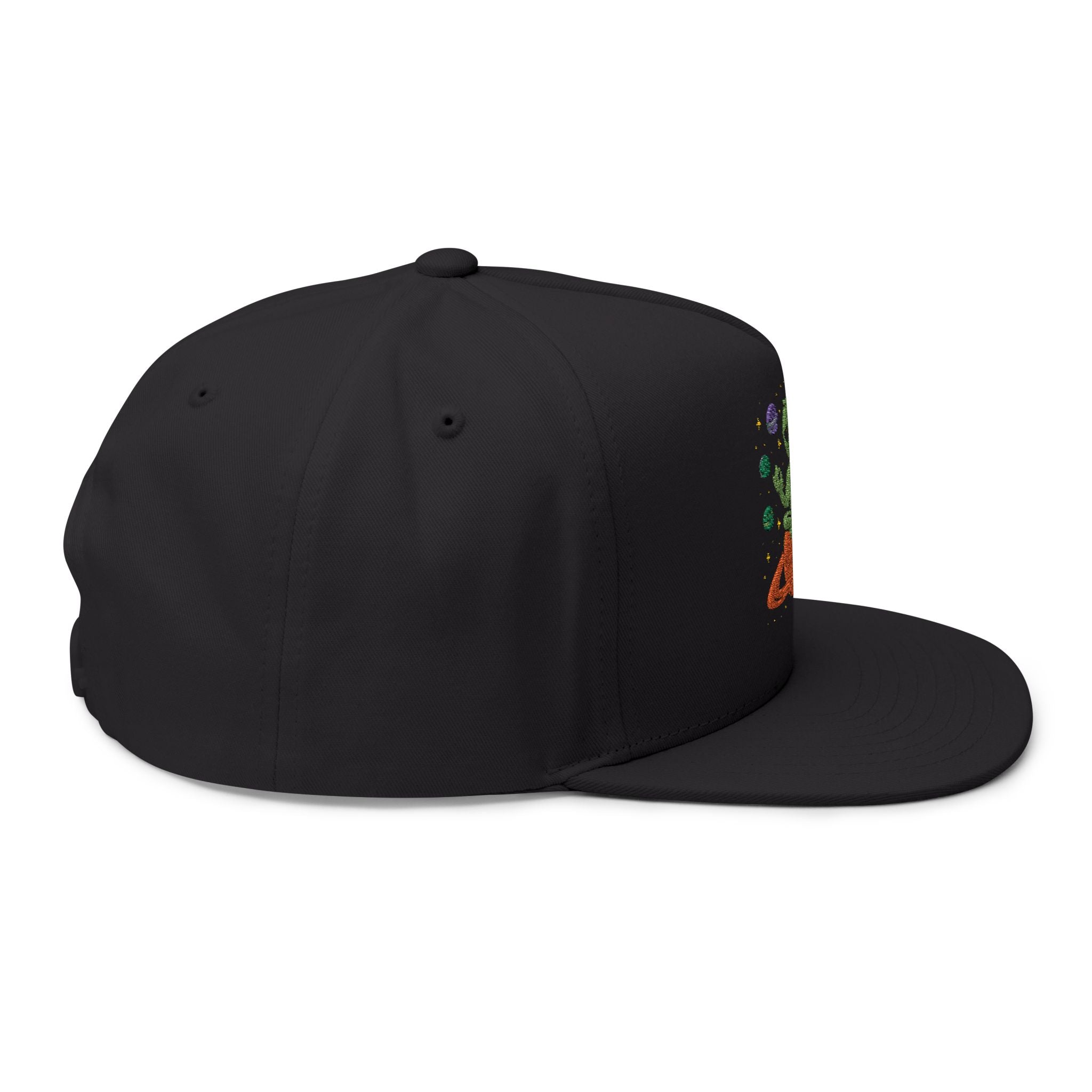 Galactic Alien Embroidered Flat Bill Cap