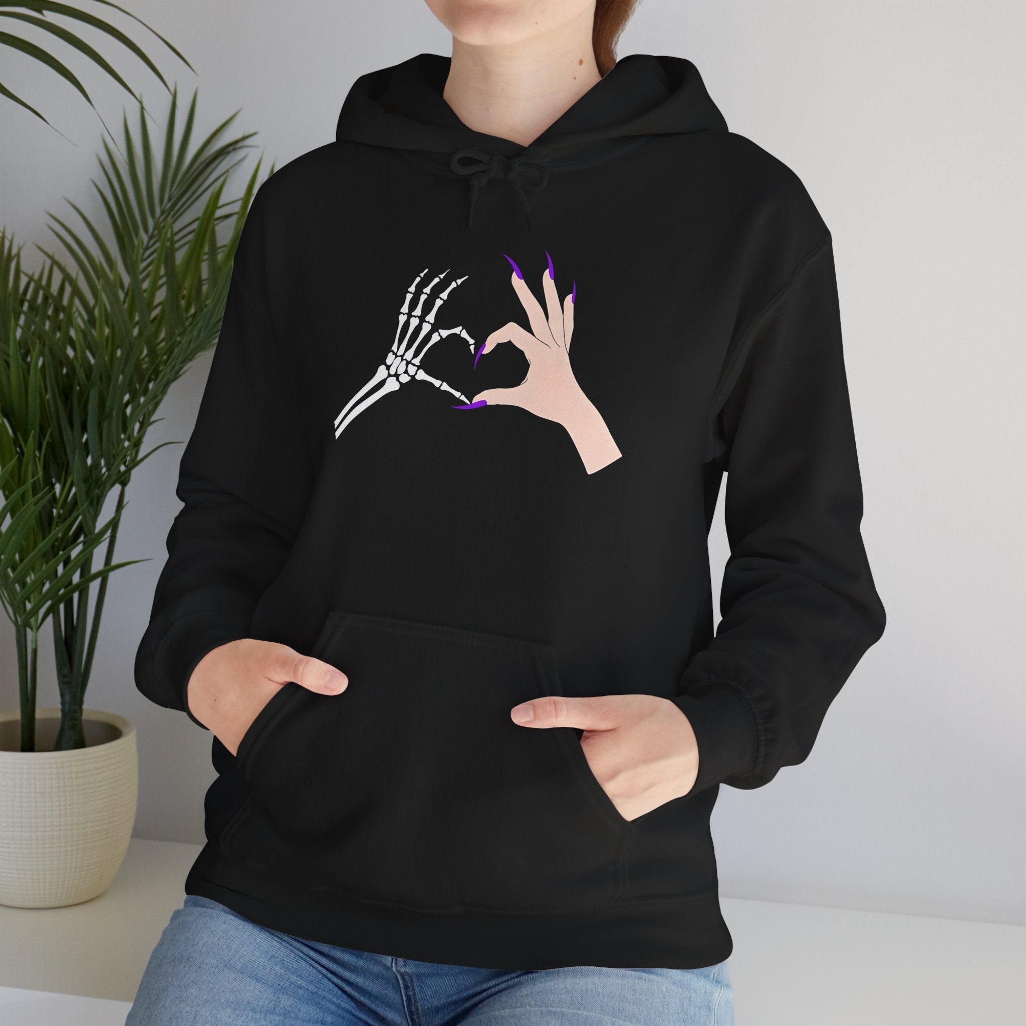 Skeleton Hand Heart Hoodie