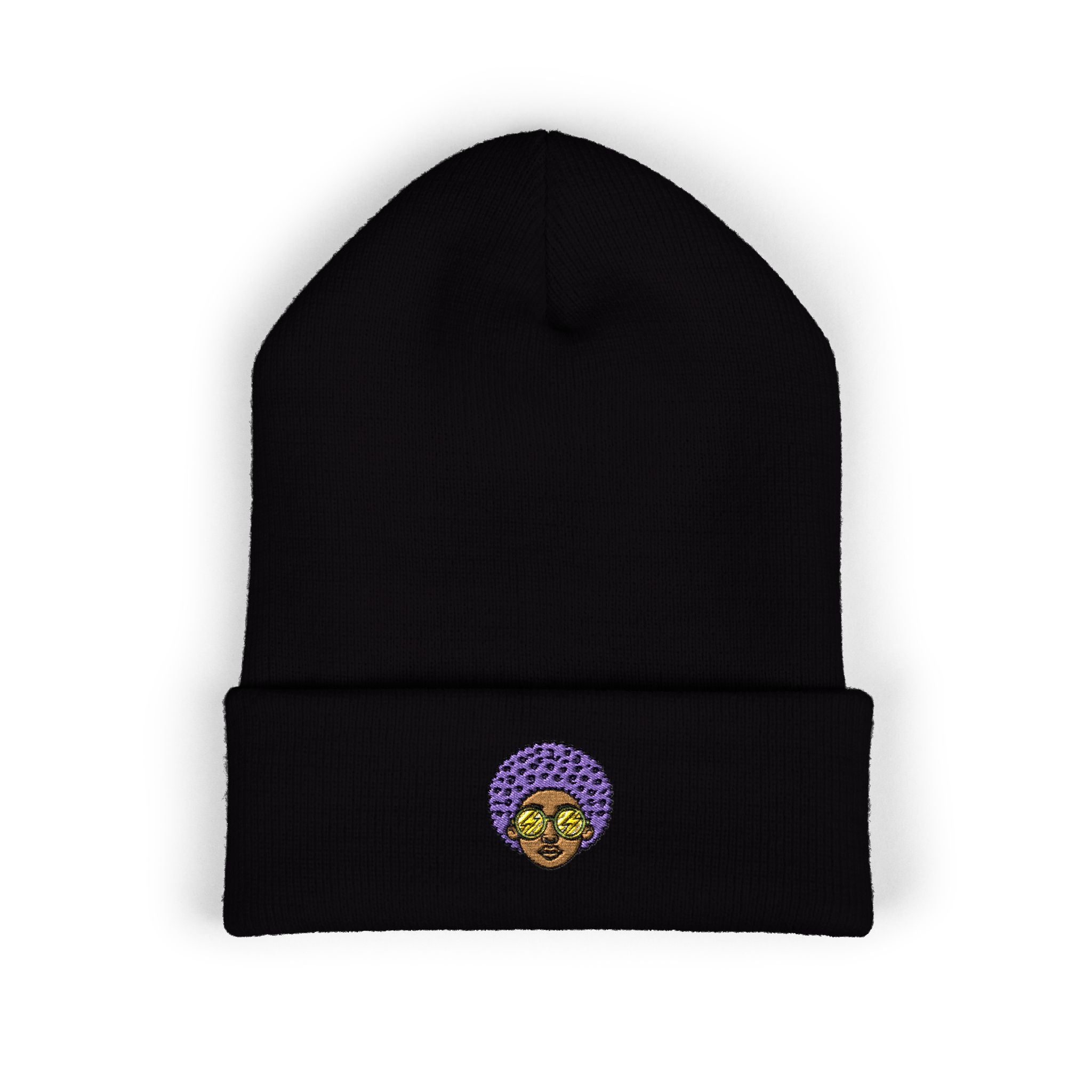 Afro Embroidered Cuffed Beanie
