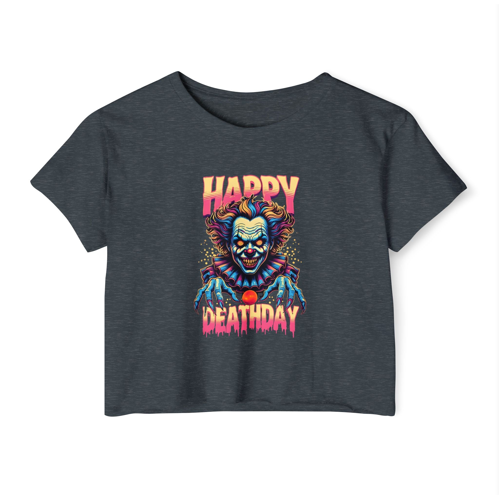 "Happy Deathday" Clown Cropped Tee