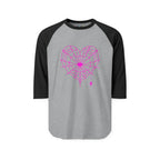 Spiderweb Heart 3/4th Sleeve Raglan Shirt