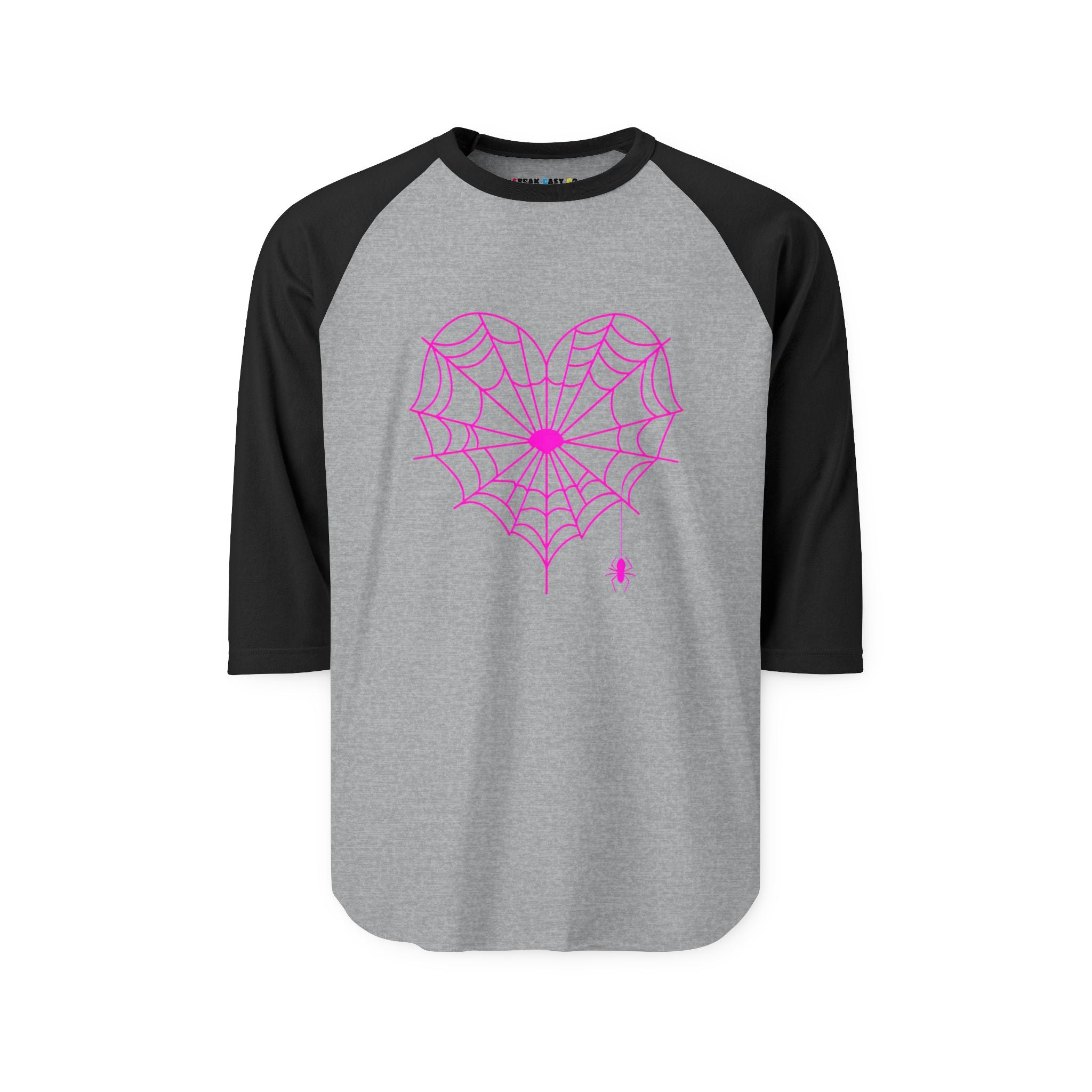 Spiderweb Heart 3/4th Sleeve Raglan Shirt