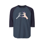 Skeleton Hand Heart 3/4th Sleeve Raglan Shirt