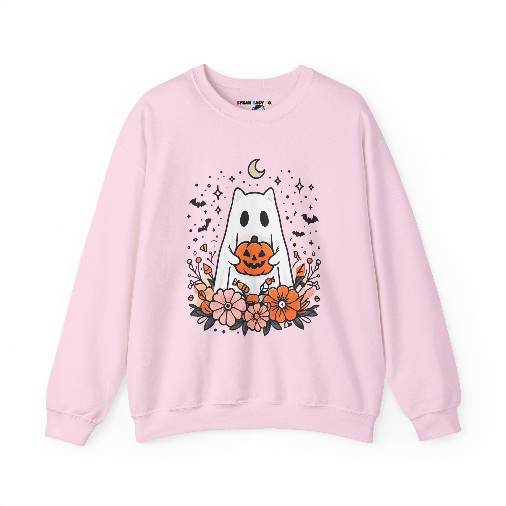 Cute Ghost Pumpkin Crewneck Sweatshirt