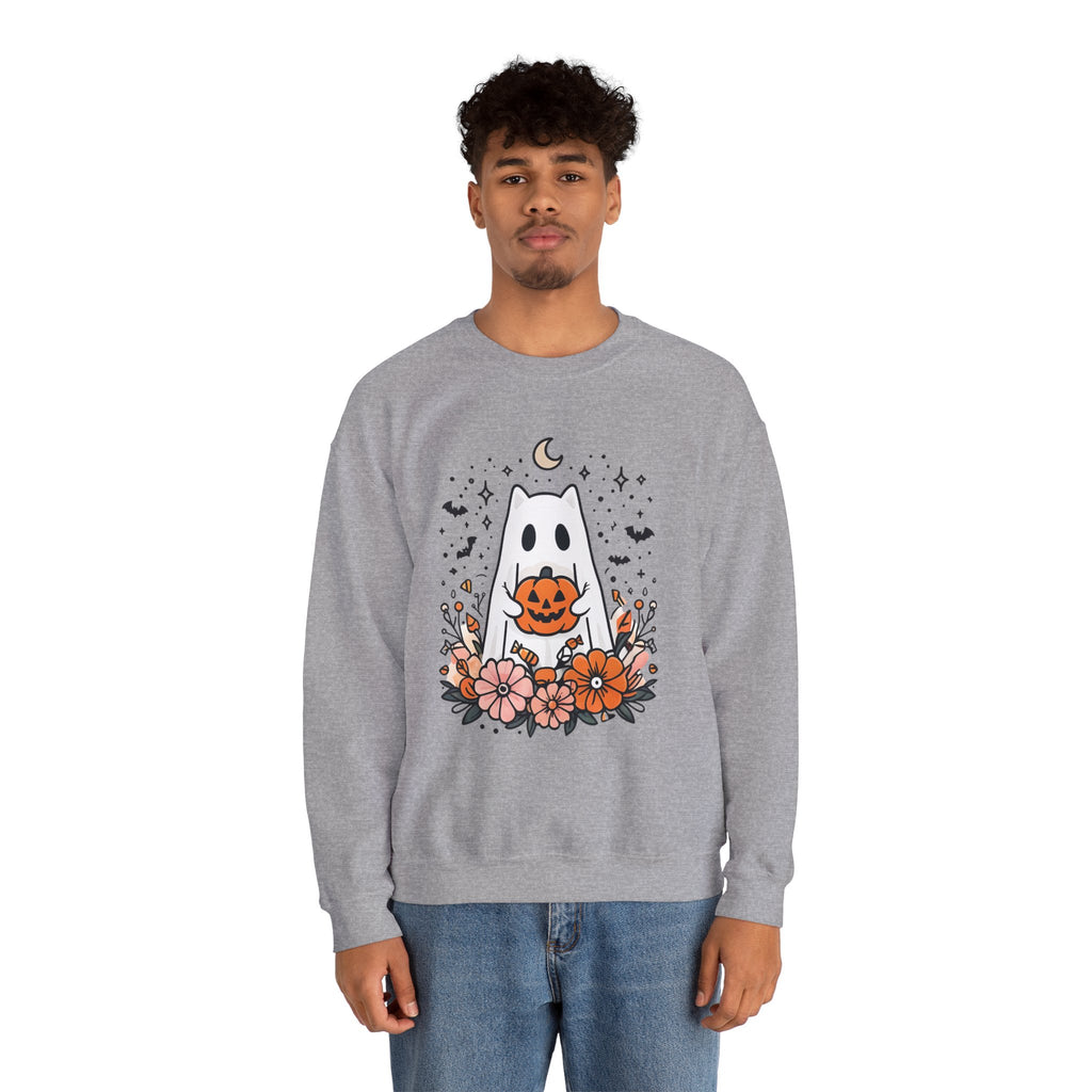 Cute Ghost Pumpkin Crewneck Sweatshirt