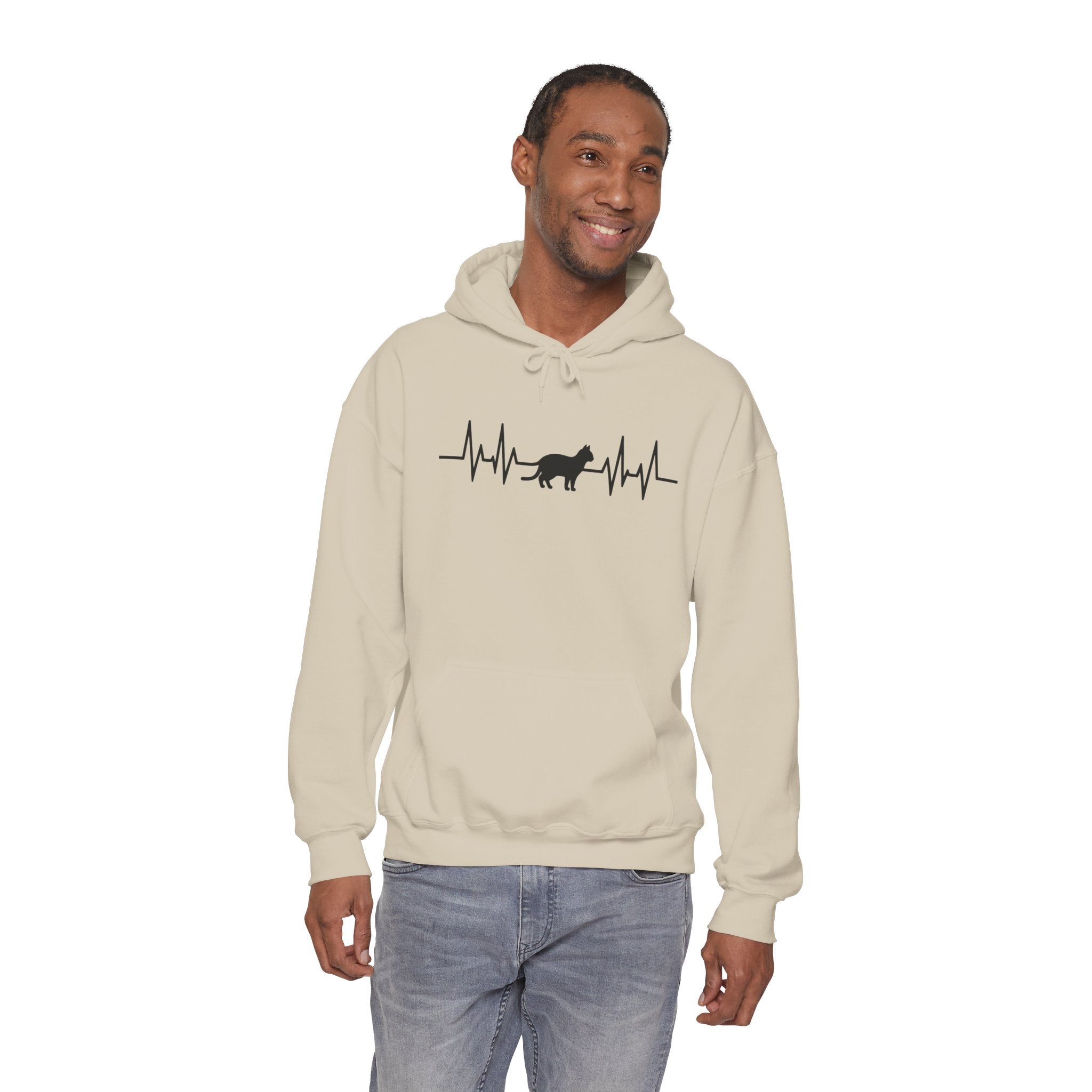 Black Cat Heartbeat Hoodie