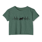 Black Cat Heartbeat Cropped Tee