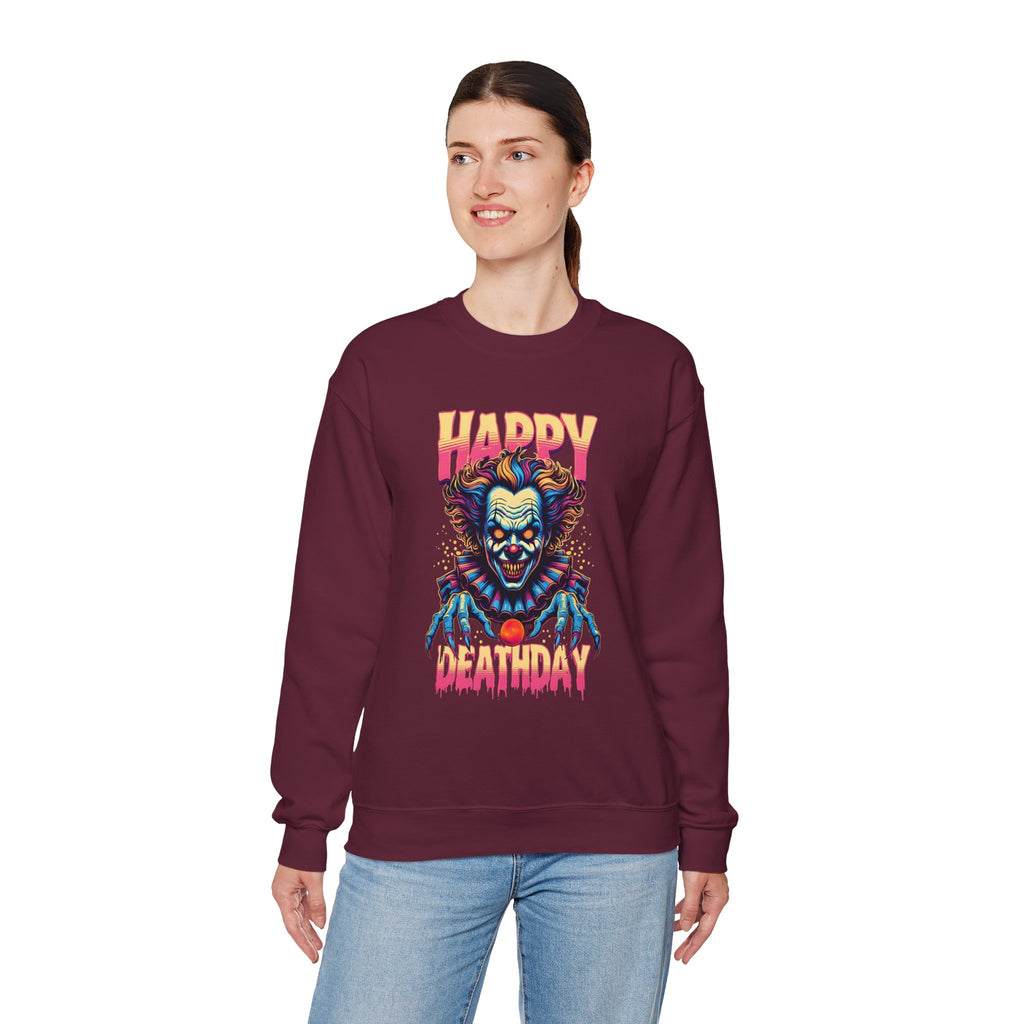 "Happy Deathday" Clown Crewneck Sweatshirt