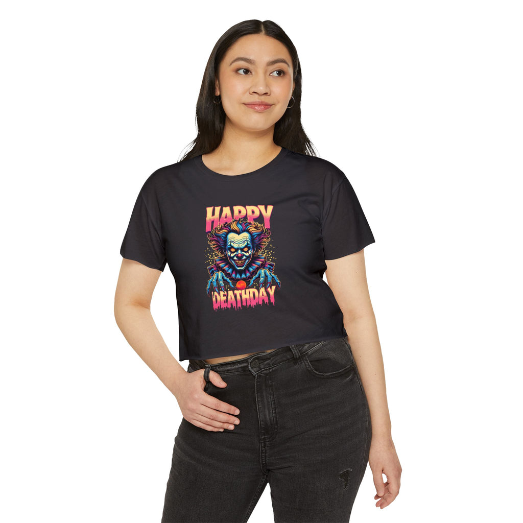 "Happy Deathday" Clown Cropped Tee