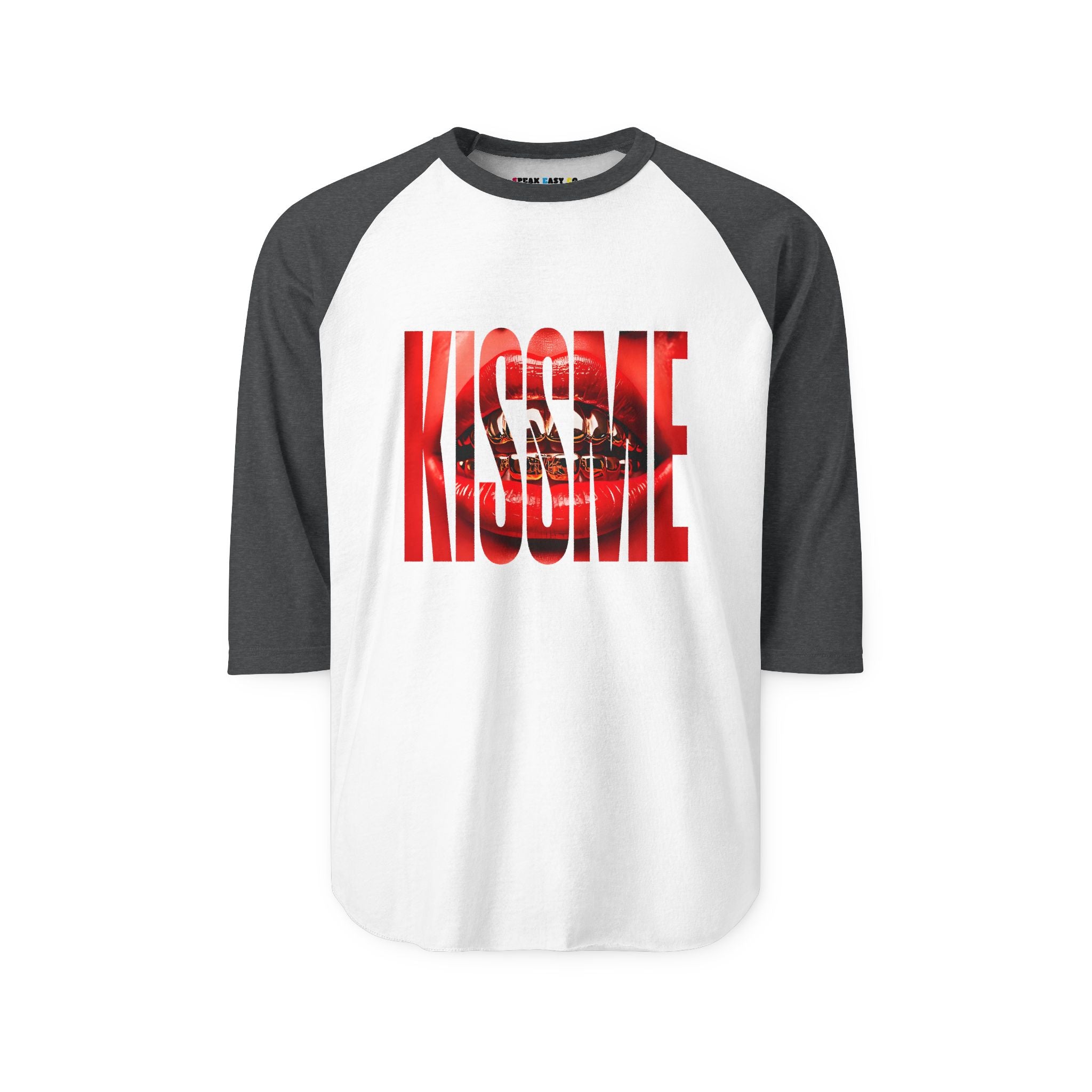 "Kiss Me" 3/4th Sleeve Raglan Shirt