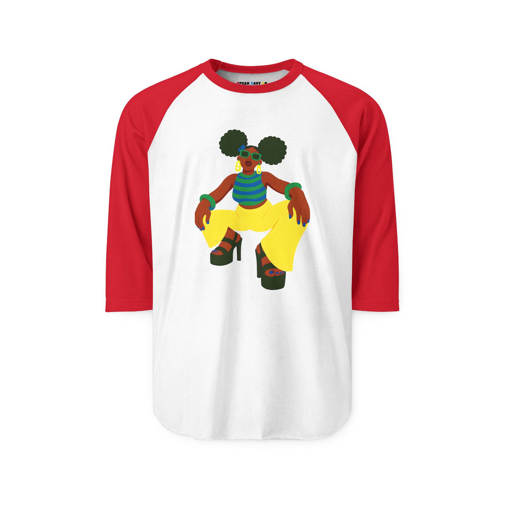 Afro Puffs 3/4th Sleeve Raglan Tee