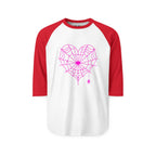 Spiderweb Heart 3/4th Sleeve Raglan Shirt