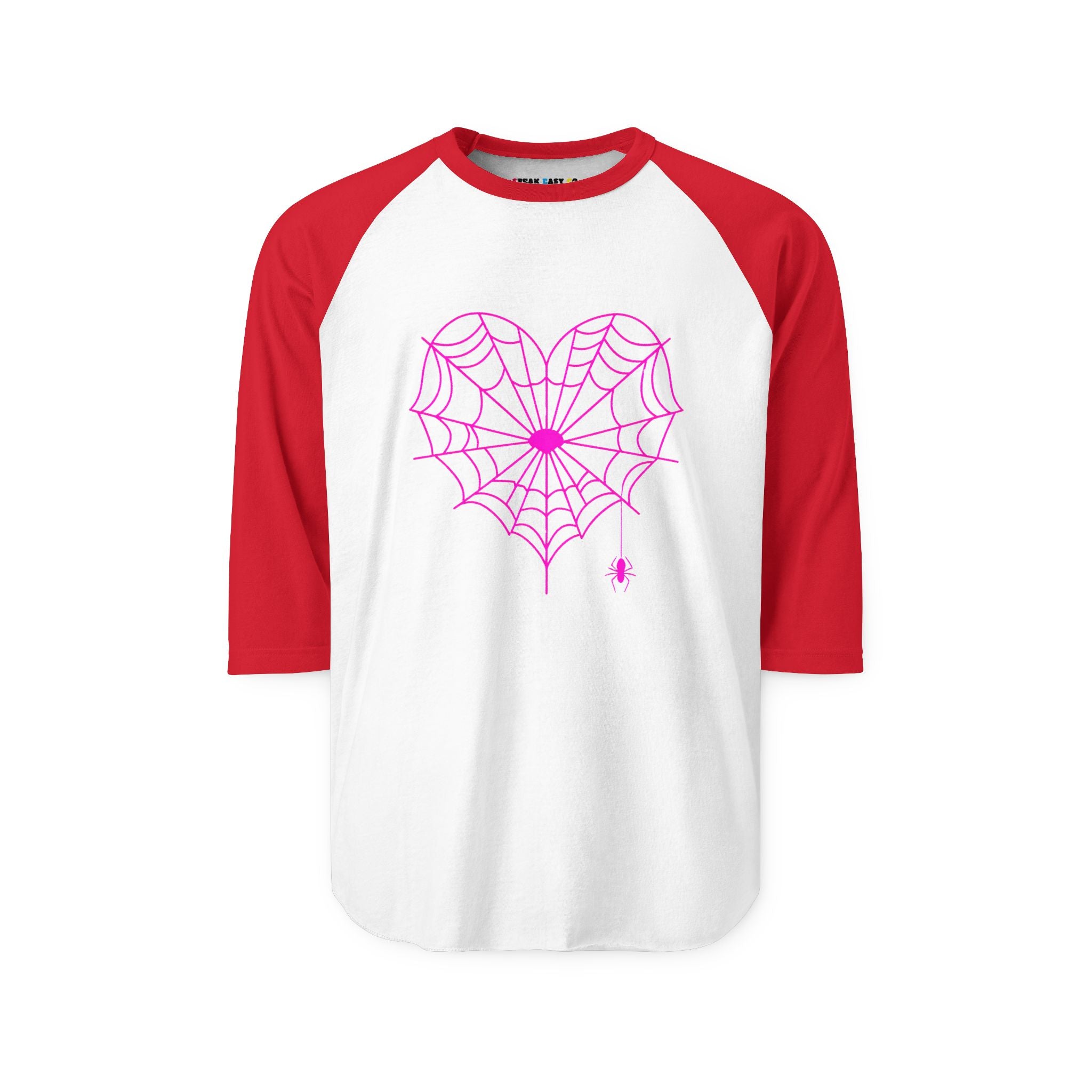 Spiderweb Heart 3/4th Sleeve Raglan Shirt