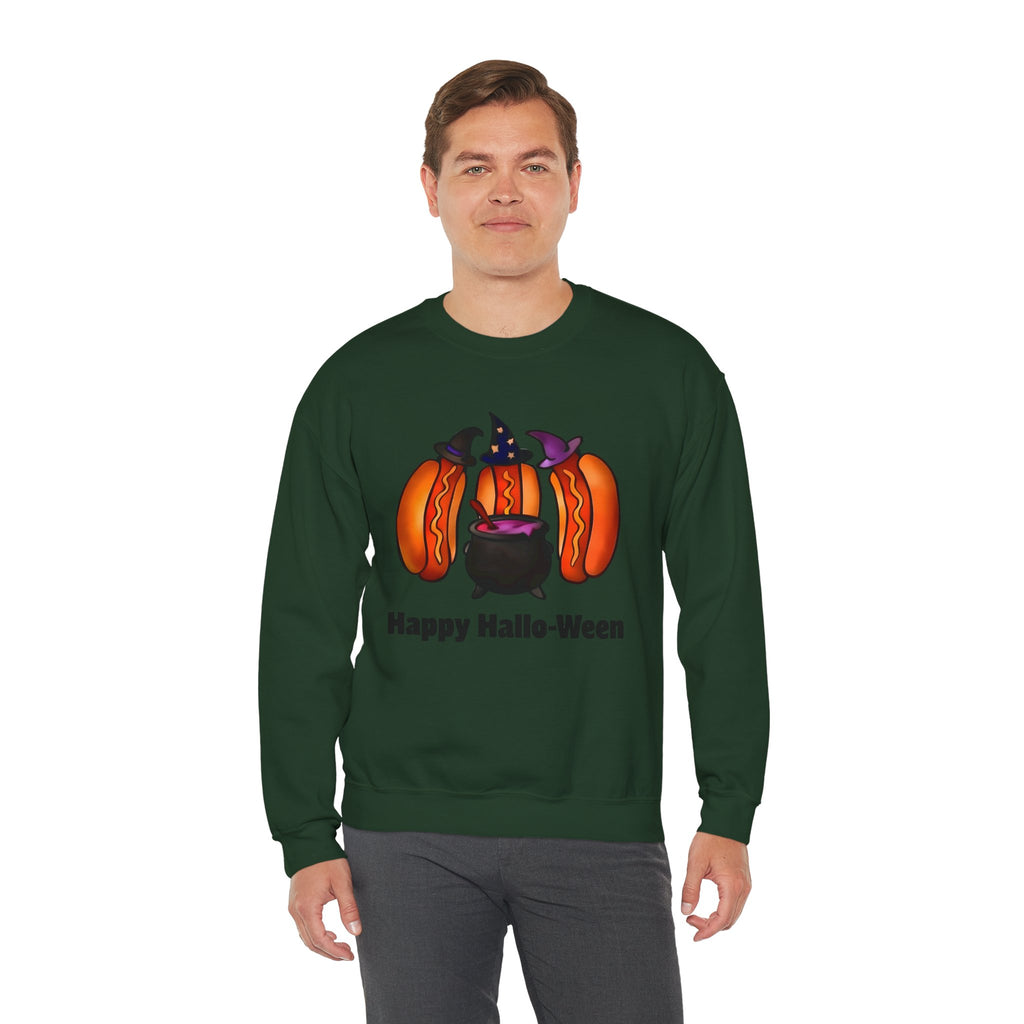 "Happy Hallo-Ween" Hotdog Witches Crewneck Sweatshirt