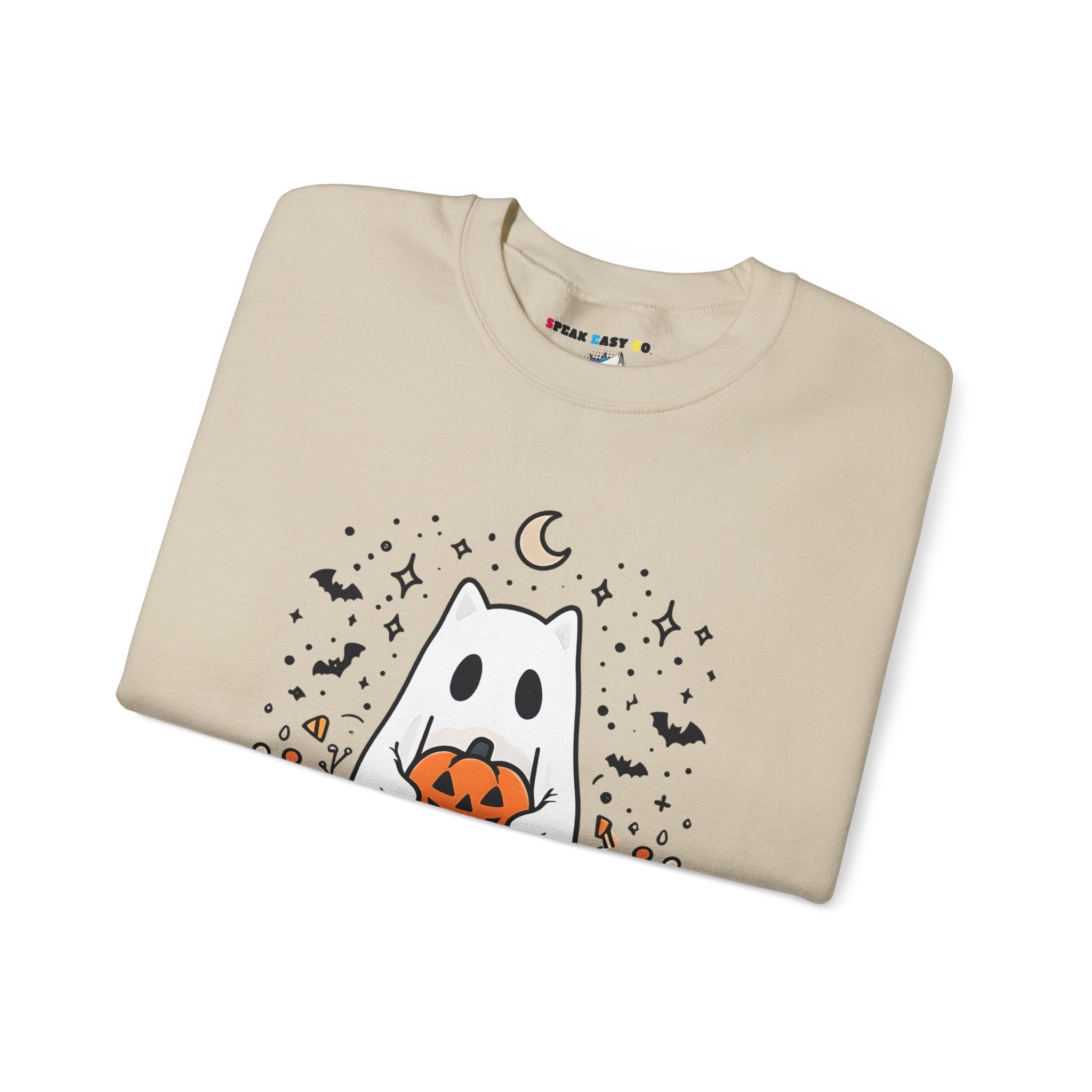 Cute Ghost Pumpkin Crewneck Sweatshirt