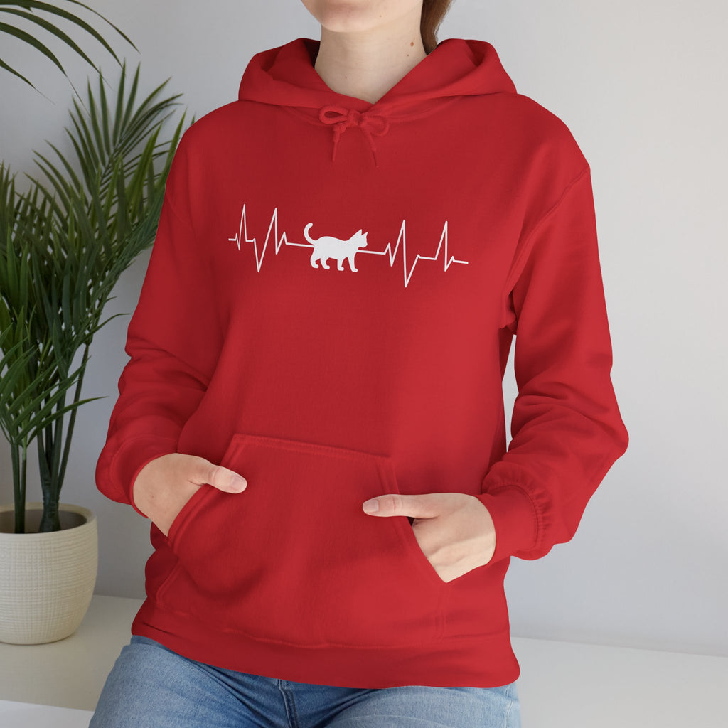 White Cat Heartbeat Hoodie