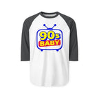 90s Baby Three Quarter Sleeve Raglan T-Shirt