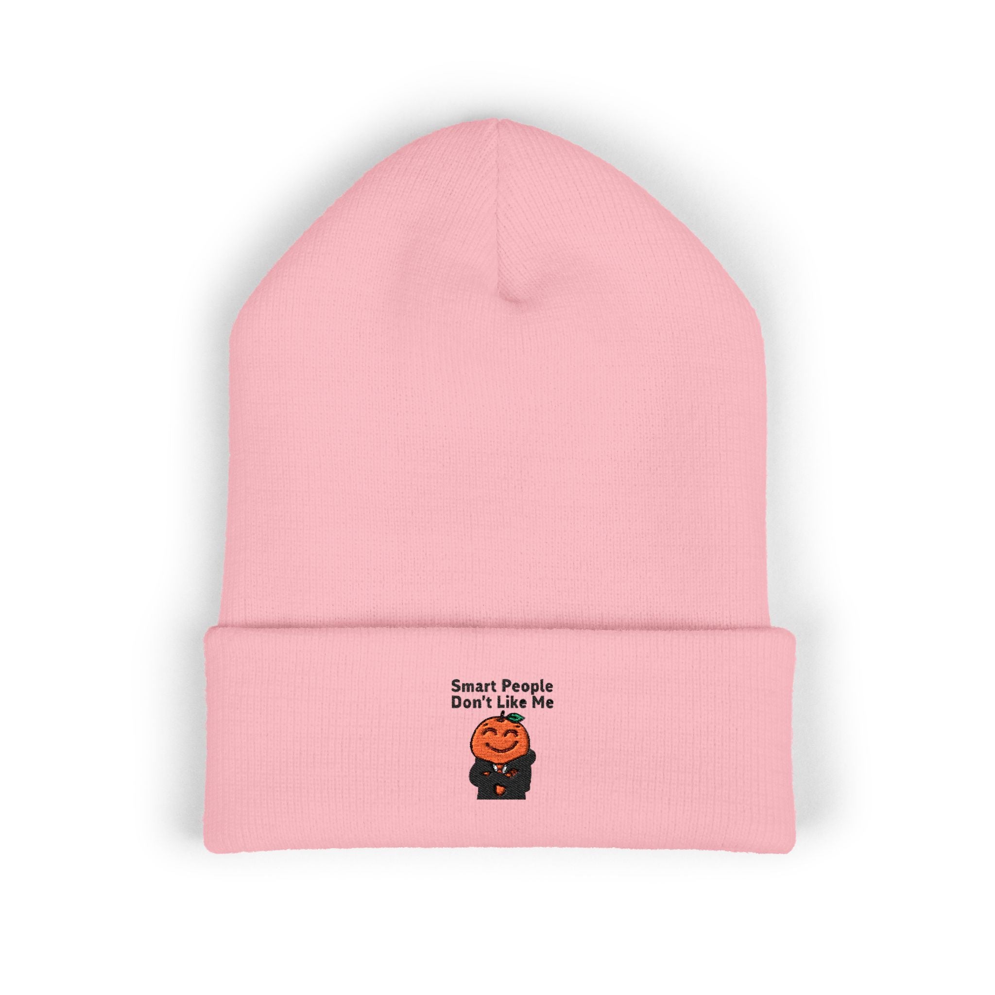 "Smart People Don’t Like Me" Embroidered Cuffed Beanie