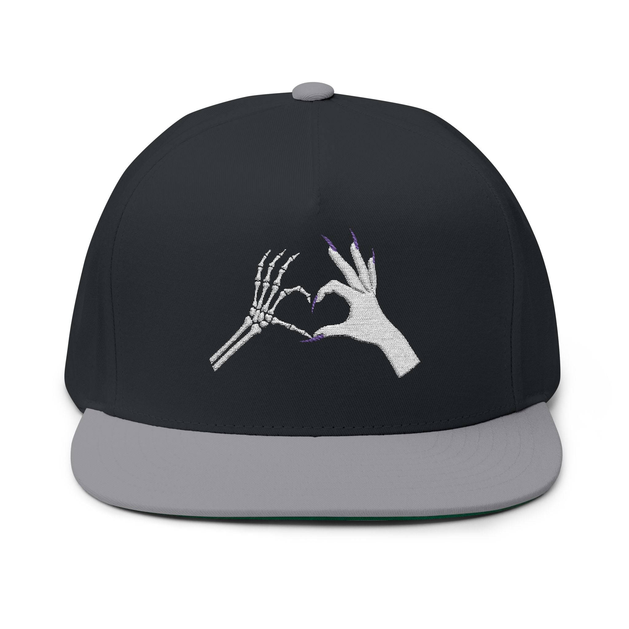 Skeleton Hand Heart Empowerment Flat Bill Cap