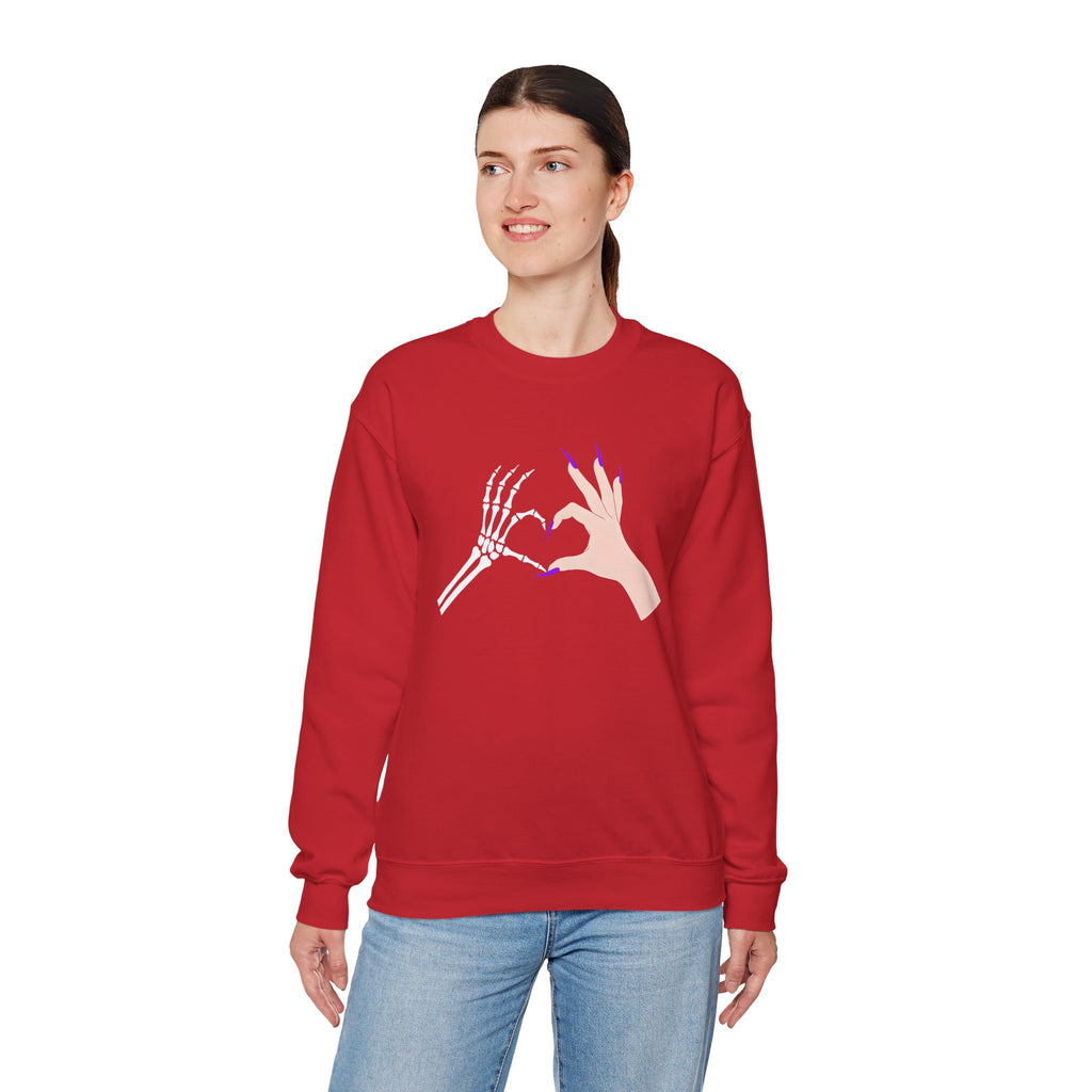 Skeleton Hand Heart Crewneck Sweatshirt
