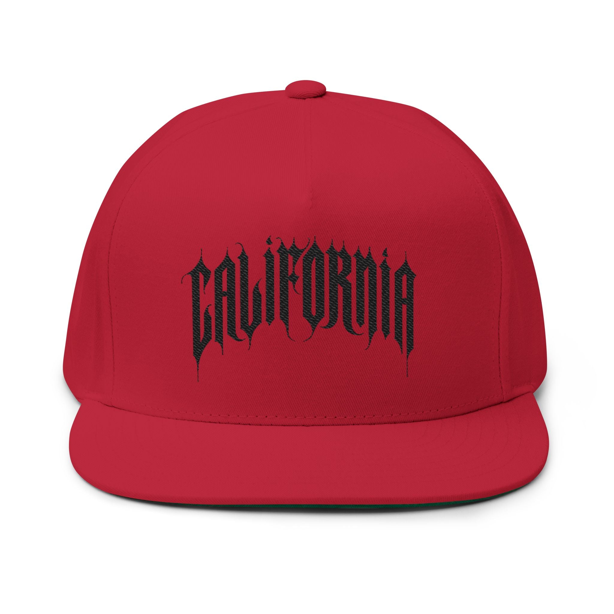 California Embroidered Flat Bill Cap